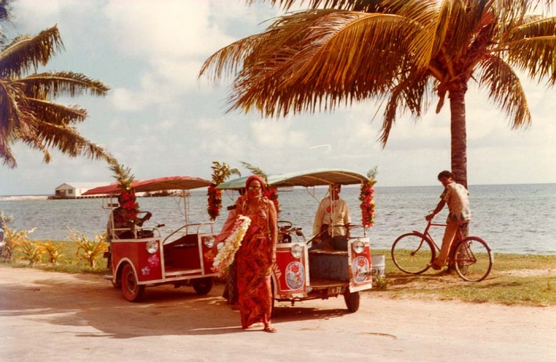 Historic Tonga waterfront and taxis