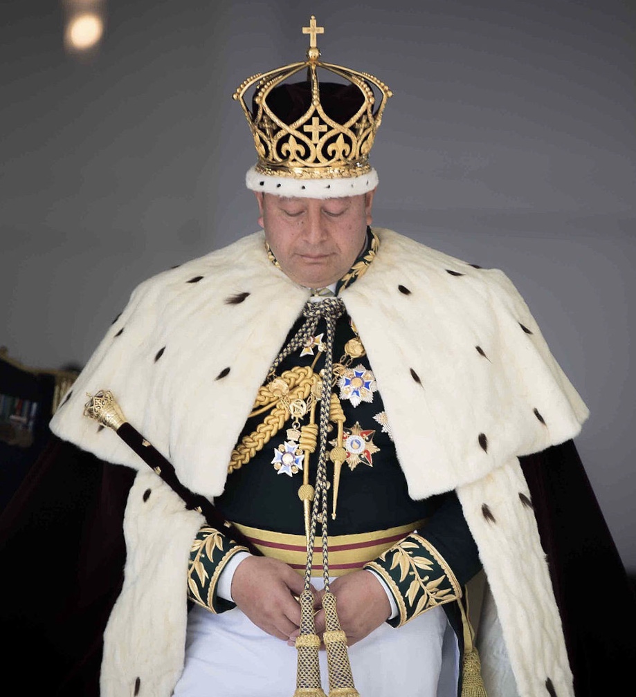 His Majesty King Tupou VI in coronation regalia