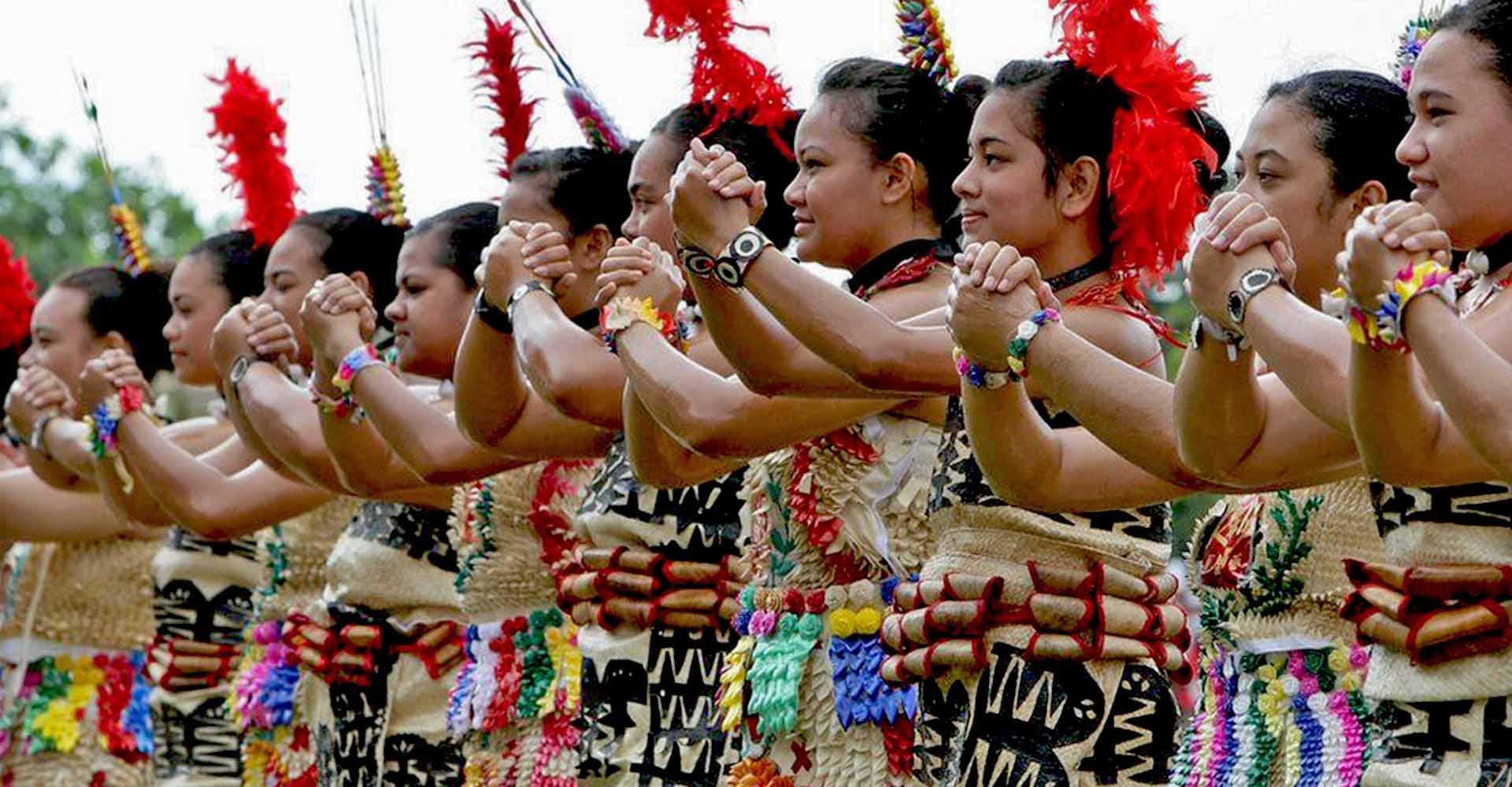 Tongan dancers in traditional dress