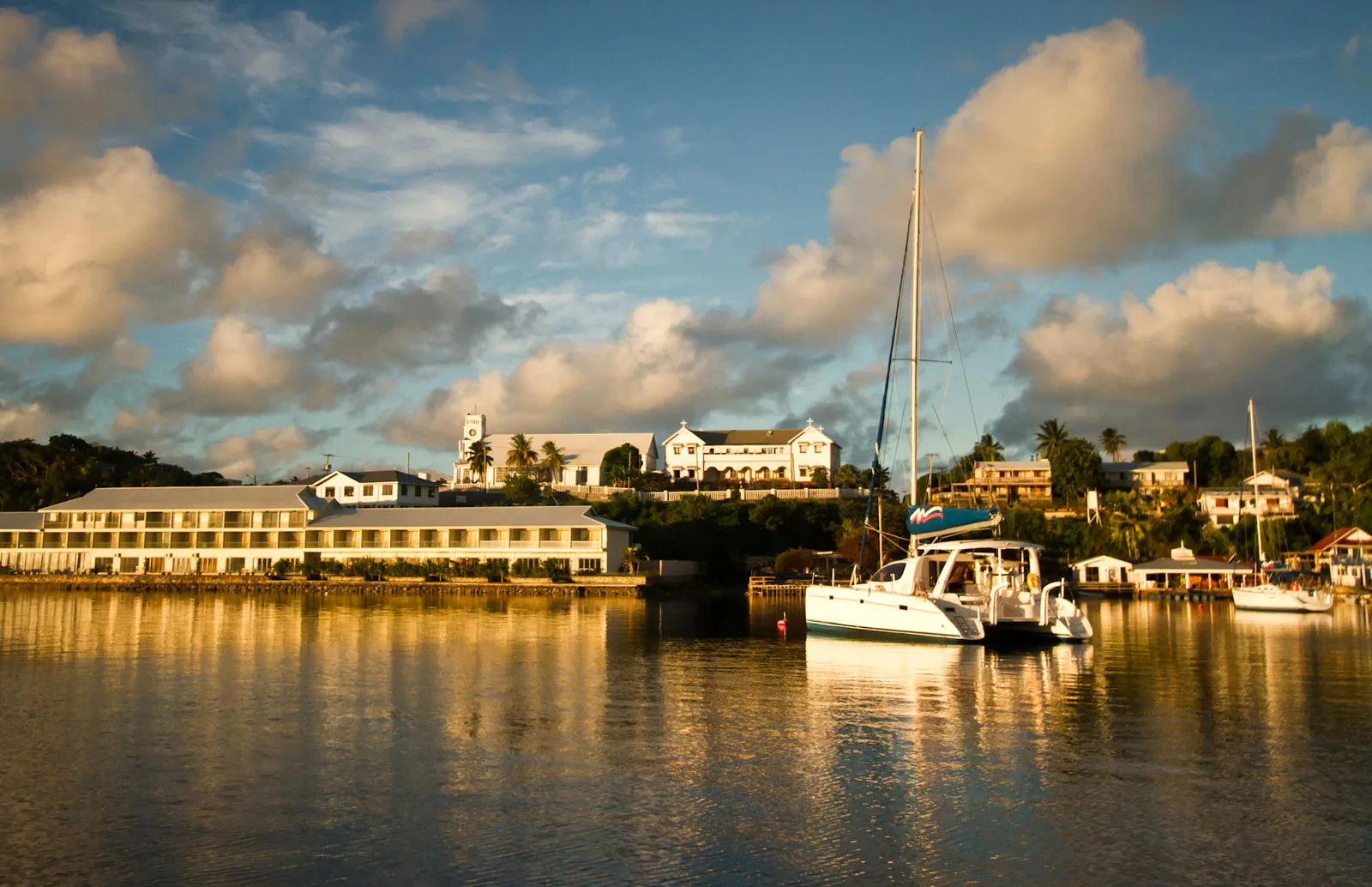 Vava'u harbour at golden hour