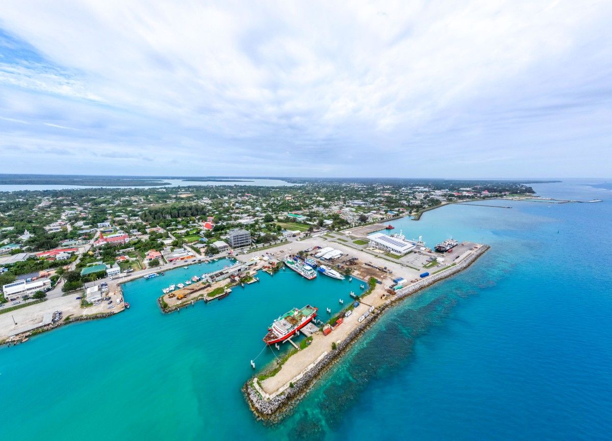 Aerial view of Tonga harbour